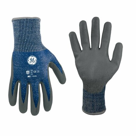 GE Cut Resistant Gloves, 13 GA Blue/Gray, 1 Pair, L GG208LC